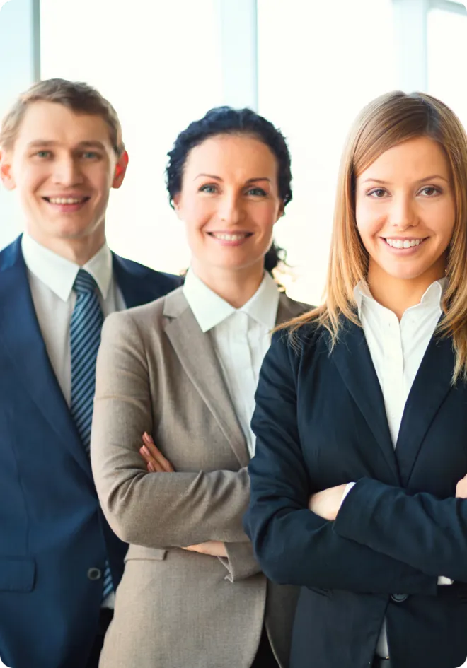 Group of coworkers smiling.