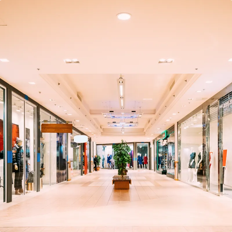 A mall of retail shops